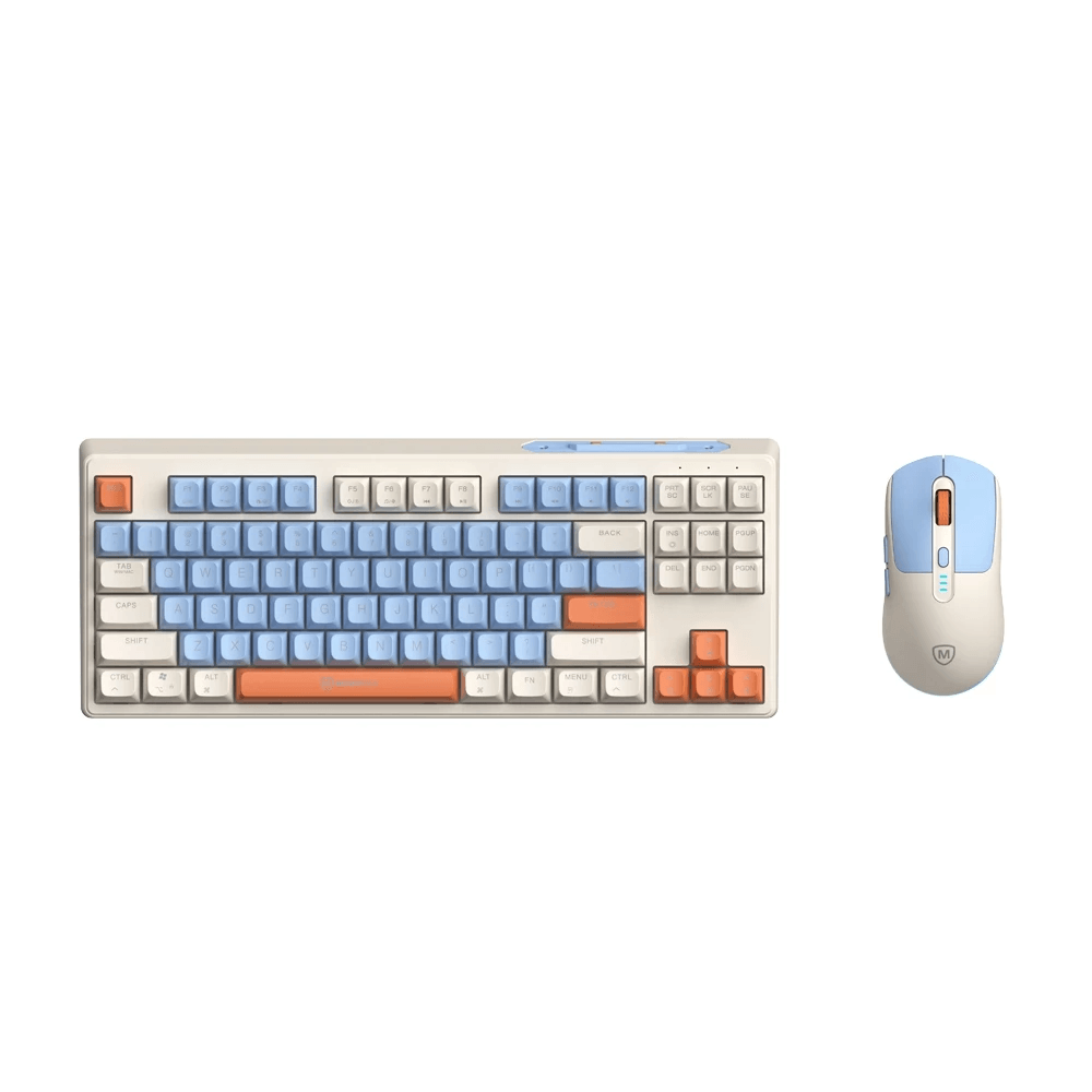 Micropack Keyboard Mouse Combo Wireless - Rechargeable - Silent Keys Membrane - KM-269W - SFI Group - Blue