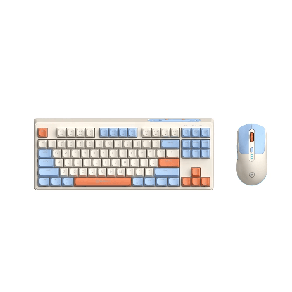 Micropack Keyboard Mouse Combo Wireless - Rechargeable - Silent Keys Membrane - KM-269W - SFI Group - Orange