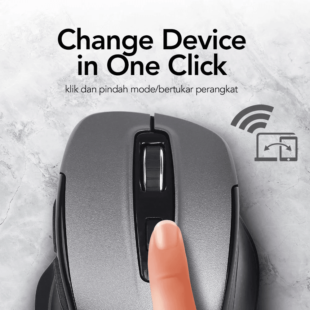 Micropack Mouse Wireless - Dual Receiver USB-C & USB-A - 6 Buttons - Easy Switch - MP-752W - SFI Group - 4