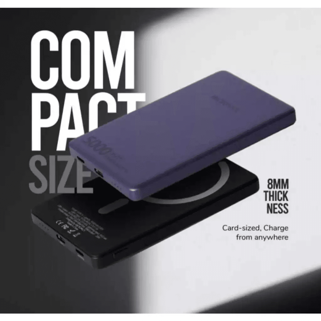 Micropack Wireless Powerbank 5000 mAh - Fast Charging 20 watt - CCC - Ultra Slim 8,8 mm - USB-C & Lightning - Power Bank - WPB-5S - SFI Group - 3