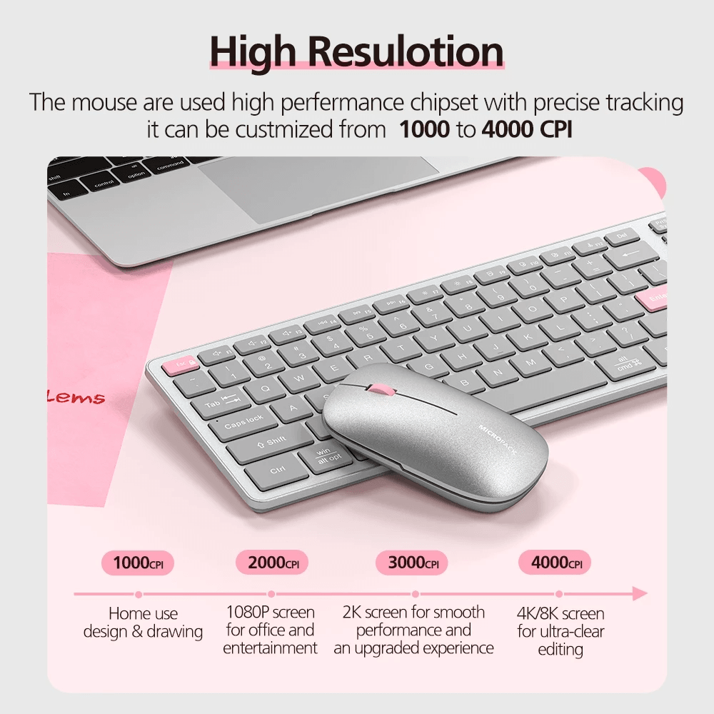 Micropack Mouse Wireless & Bluetooth - Silent Click - Rechargeable - ML-203W-GY - SFI Group - 3