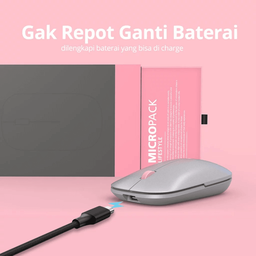 Micropack Mouse Wireless & Bluetooth - Silent Click - Rechargeable - ML-203W-GY - SFI Group - 4