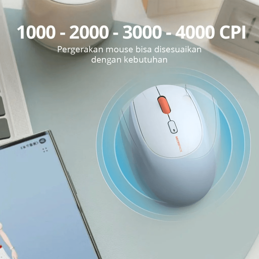 Micropack Mouse Wireless & Bluetooth - Silent Click - Soft Touch - 3 Devices - MS-201W - SFI Group - 3