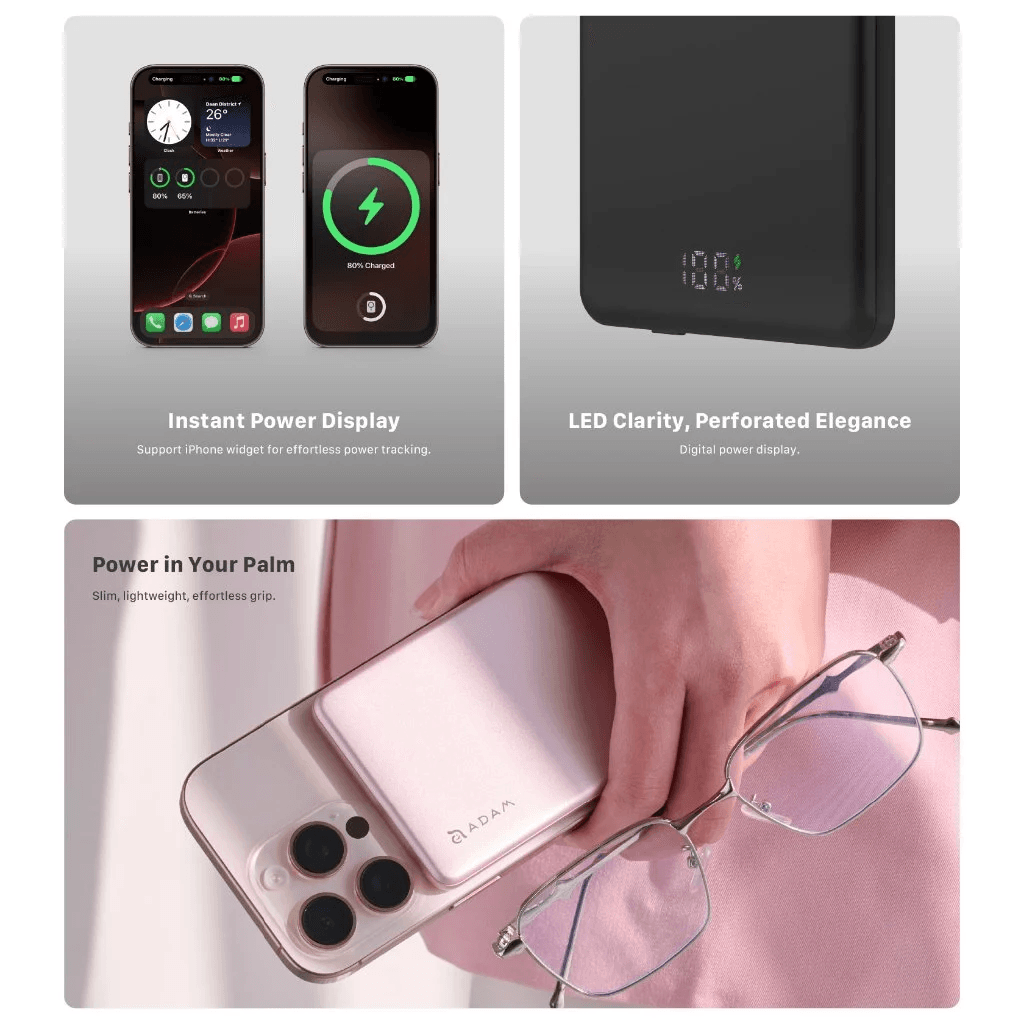 Adam Elements Vionta L10 L5 Ultra Slim Magnetic Wireless Charging Power Bank Powerbank 10.000 10000mAh 5.000 5000mAh - SFI Group - 4
