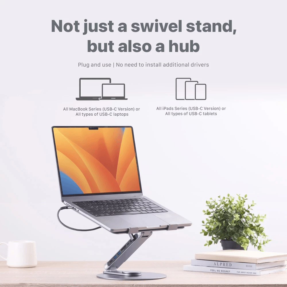 Adam Elements Data Converter USB-C 8-in-1 Foldable Stand Laptop Hub - Casa Hub 360 - Grey - AAPADHUB360GY - SFI Group - 5