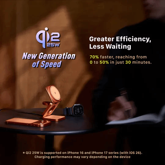 Adam Elements Mag 3 Ultra Qi2 25W - Magnetic 3 in 1 Foldable Travel Charging Charger Station - SFI Group - 4