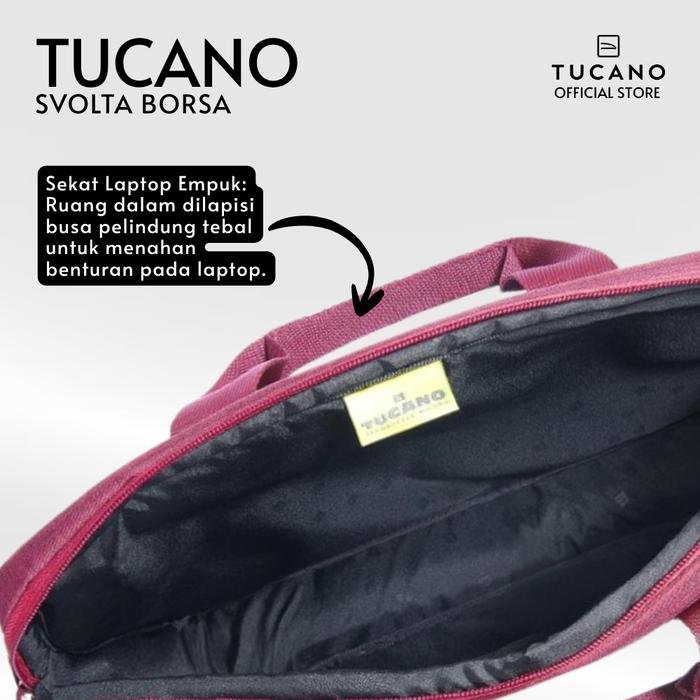 TUCANO Tas Selempang Shoulder Bag 14 Inch (Up to MacBook Pro 14) Svolta BSVO1314 - Desain Slim Banyak Sekat Original - Hitam - 2