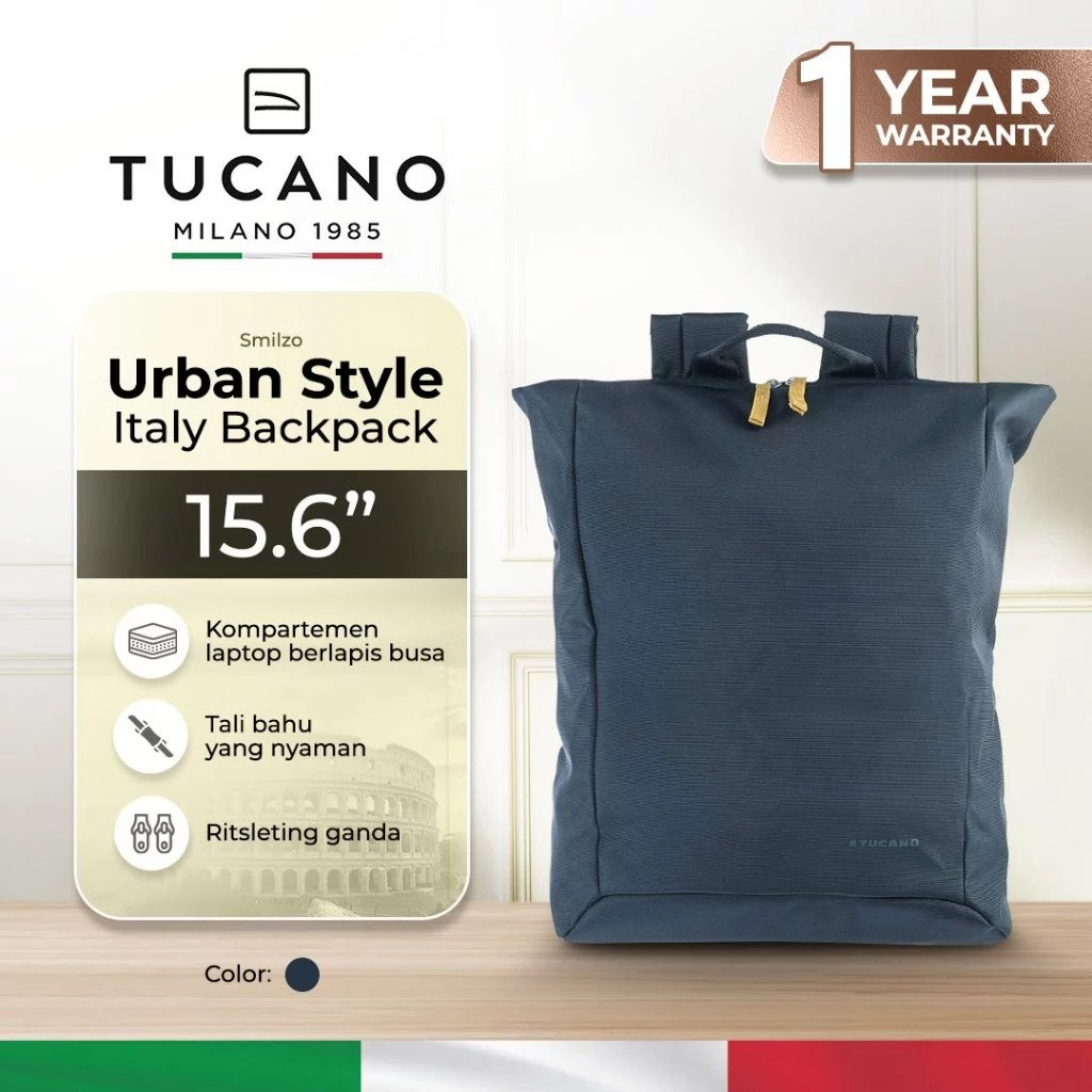 Tucano Backpack Smilzo Zaino For Laptop / Macbook Up to 13'' (BKSM13) | Tas Pria | Tas Traveling | Ransel Laptop | Tas Laptop | Tas pria | Tas Traveling | Tas kantor | Tas Kerja Pria | Ransel Kantor | Ransel Kerja | Ransel Pria | Ransel Travel