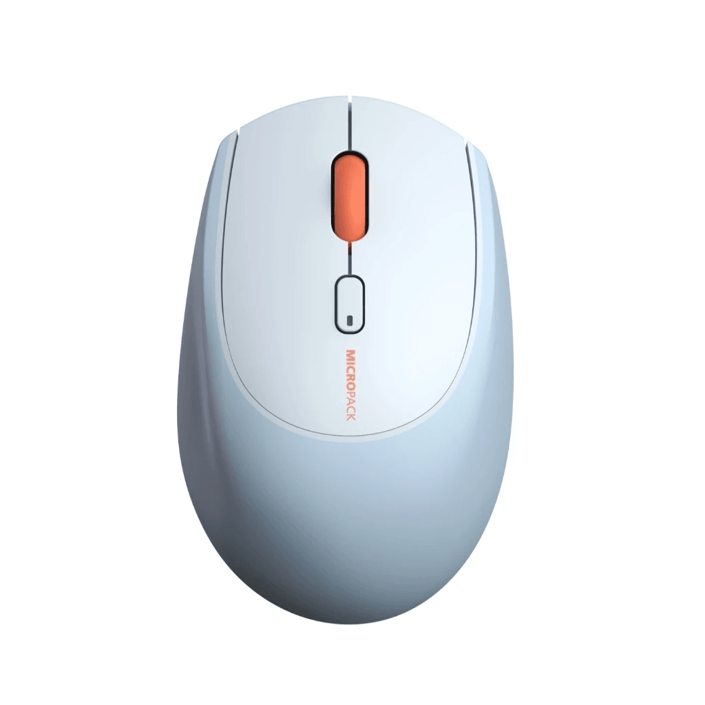 Micropack Mouse Wireless & Bluetooth - Silent Click - Soft Touch - 3 Devices - MS-201W - SFI Group - Blue