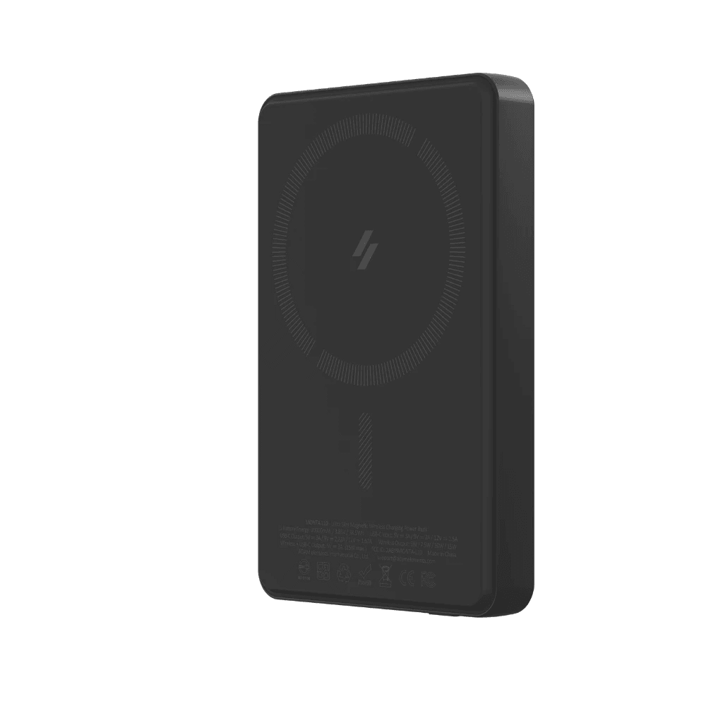 Adam Elements Vionta L10 L5 Ultra Slim Magnetic Wireless Charging Power Bank Powerbank 10.000 10000mAh 5.000 5000mAh - SFI Group - Black